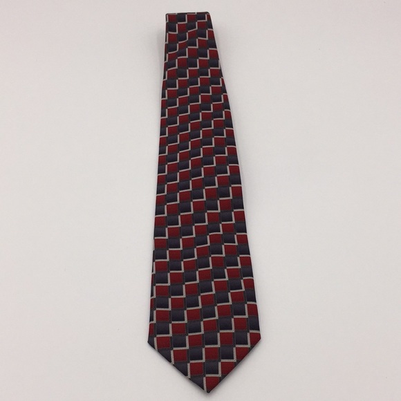 Vintage Protocol Men’s Neck Tie Red Grey - Picture 7 of 7